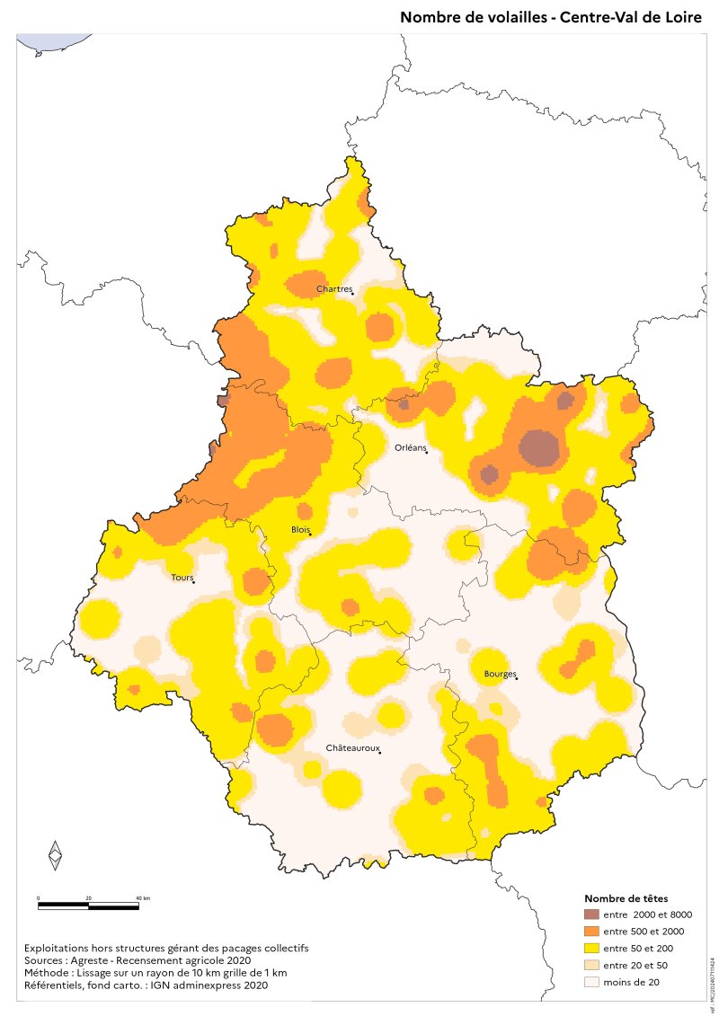 Image 12 : Nombre de volailles - Centre-Val de Loire